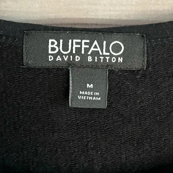 BUFFALO David Bitton Black Star‎ Print Short Sleeve Knit Blouse Size M - Picture 2 of 7